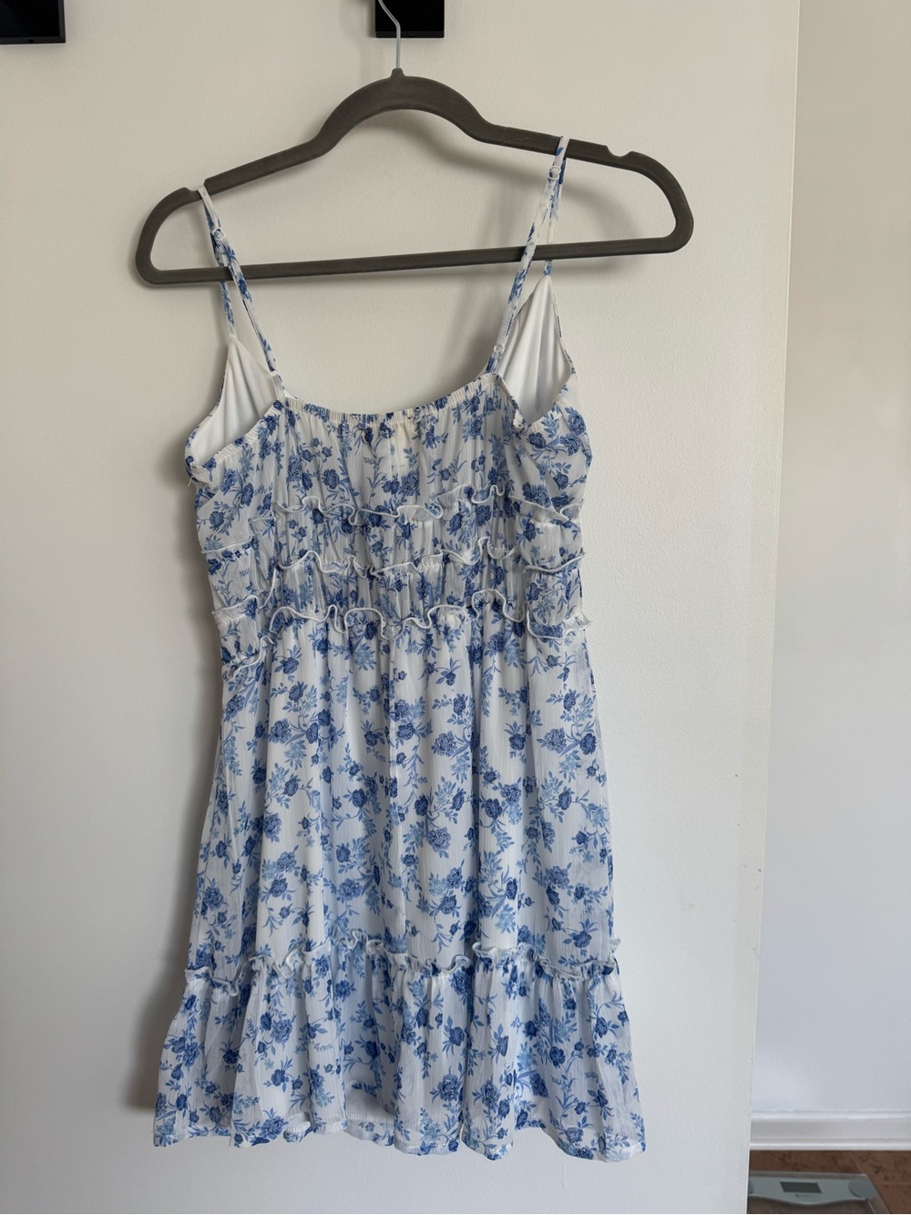 Altar'd State White and Blue Floral Mini Dress